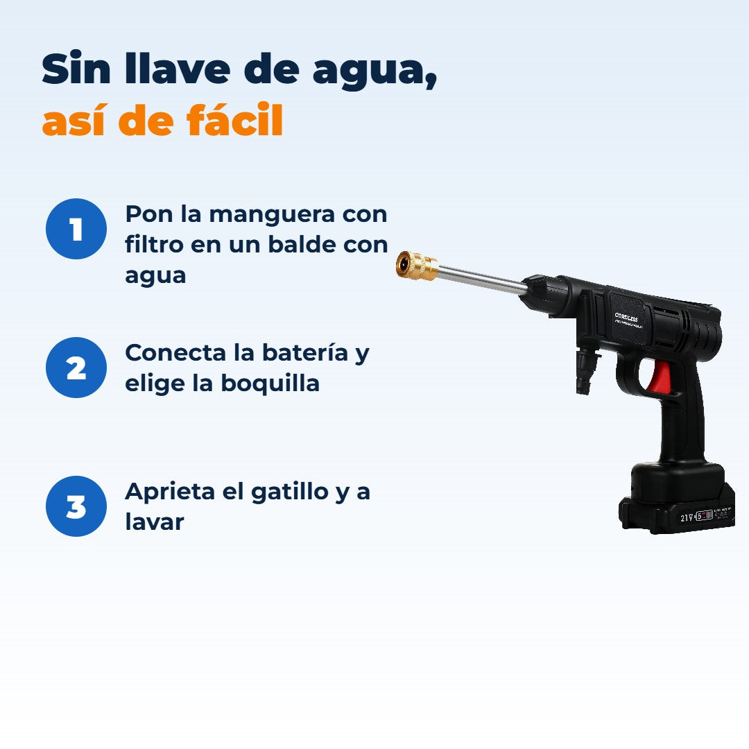 Hidrolavadora Inalámbrica Portátil a Batería