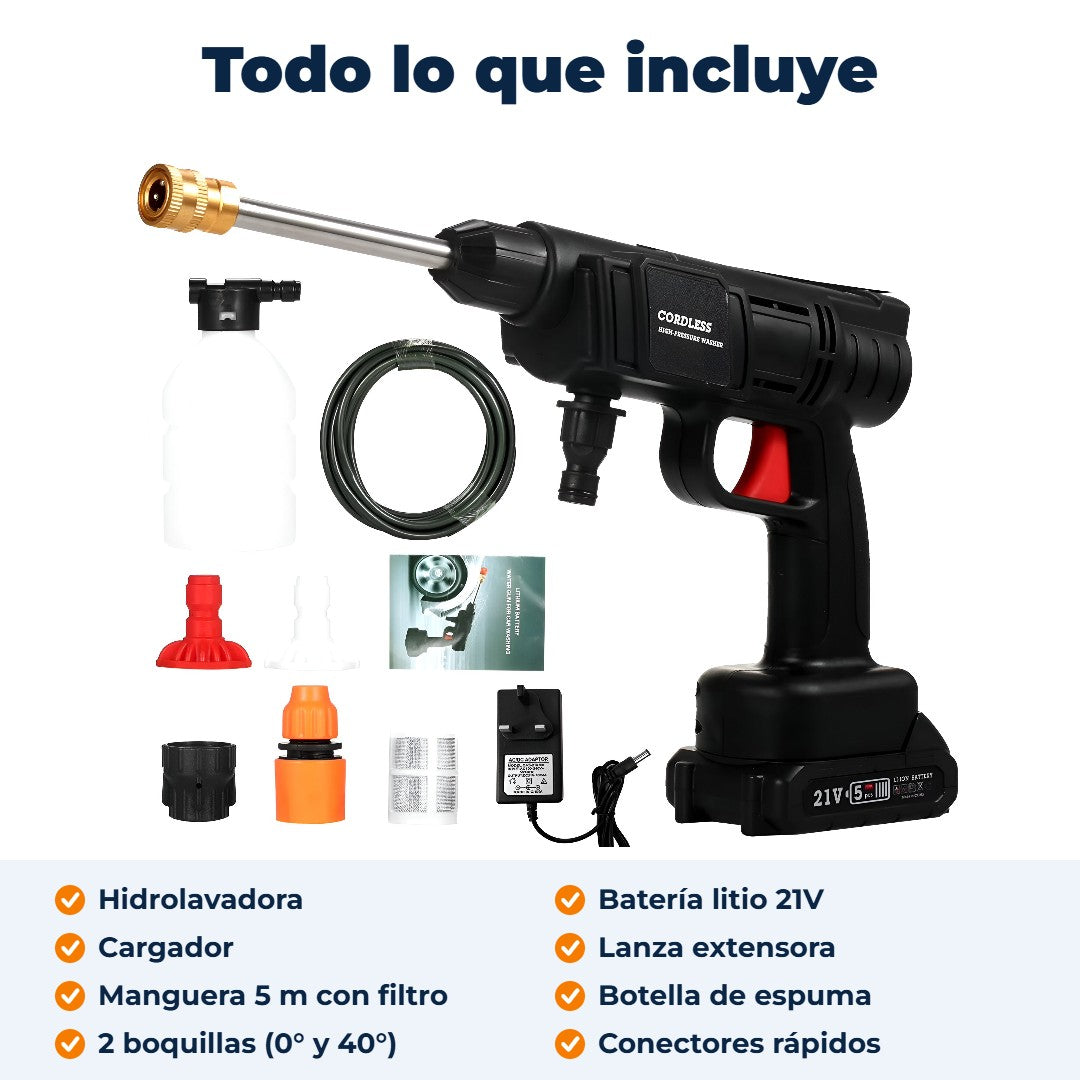 Hidrolavadora Inalámbrica Portátil a Batería
